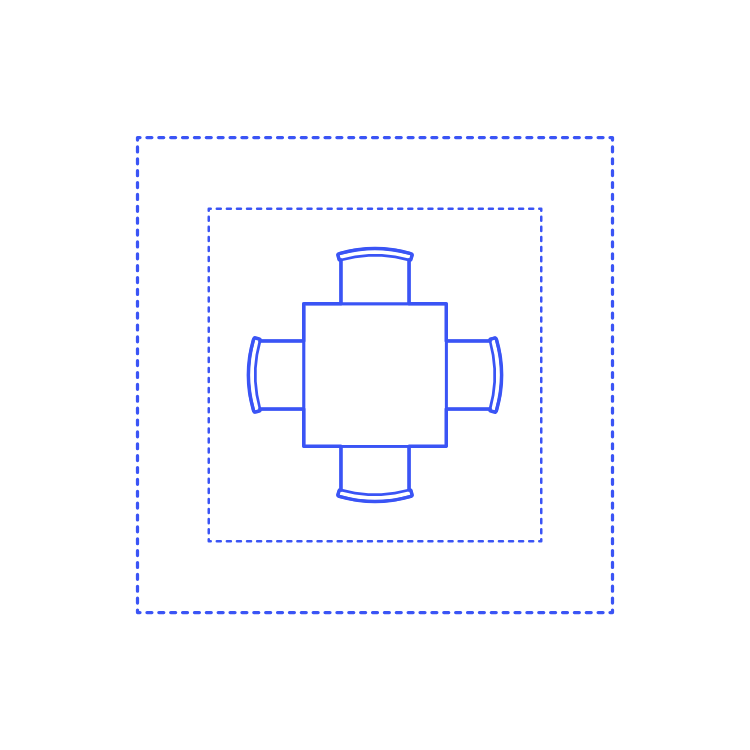 Layouts Dining Rooms Square Casual Small Editable Svg Line Art Free Vectors